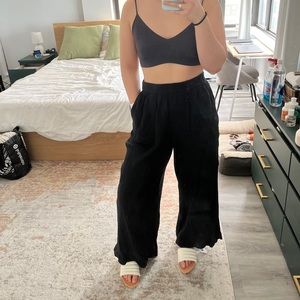 Free people wide leg gauzy pants